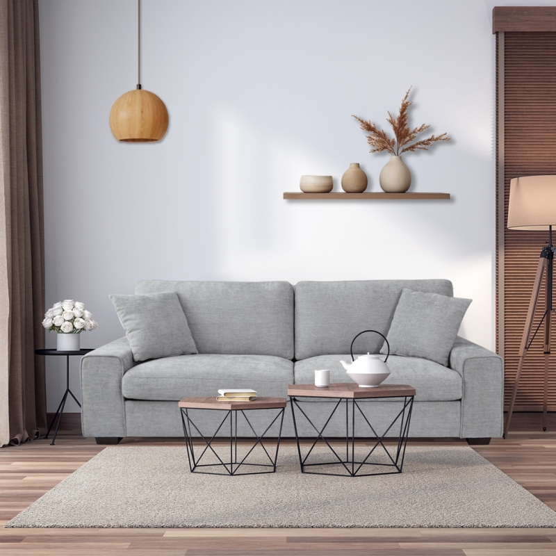 88.58'' Square Arm Sofa Modern Upholstered Sofa