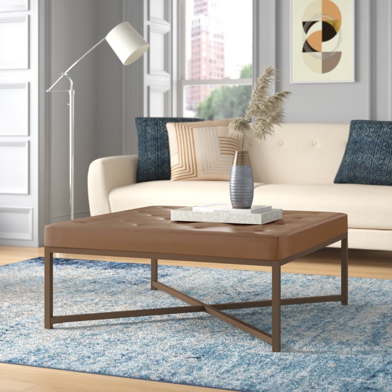 Aagna Faux Leather Ottoman