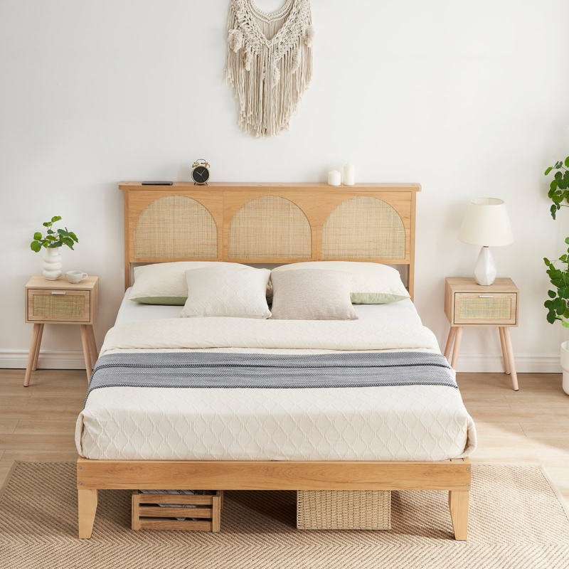 Abdulahi Rattan Arched Platform Bed
