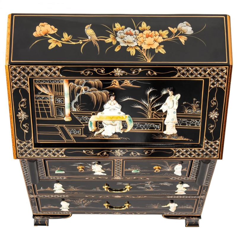 Abigaille Solid Wood Secretary Desk