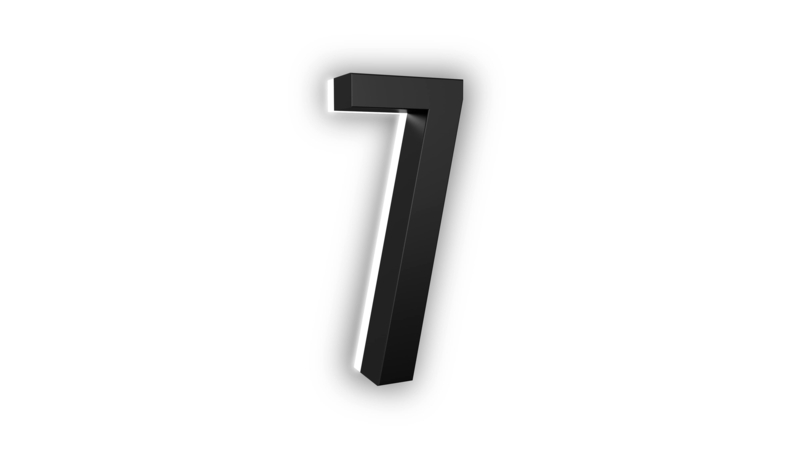 ABS-Polymer Lumanumbers 5" H Backlit LED Illuminated Floating Mount House Number