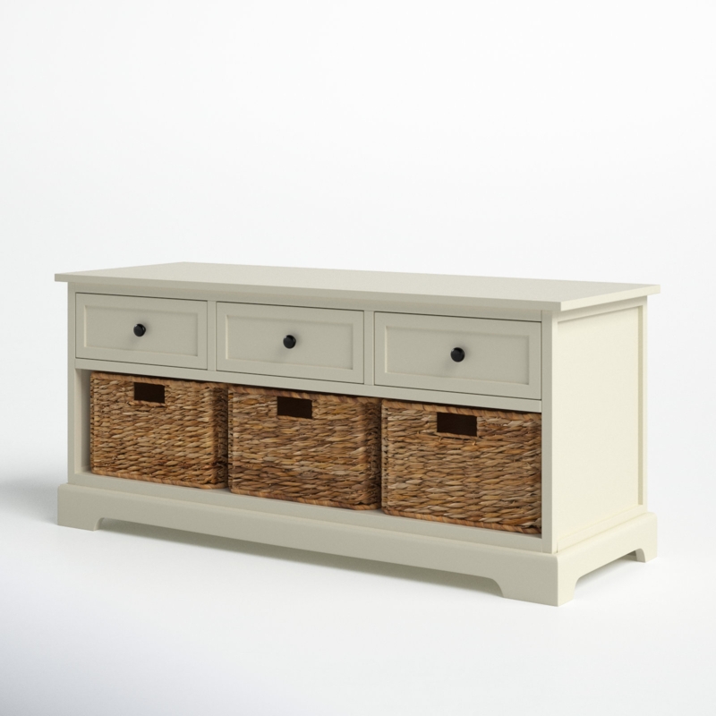Adayla Solid Wood Drawers Storage Bench
