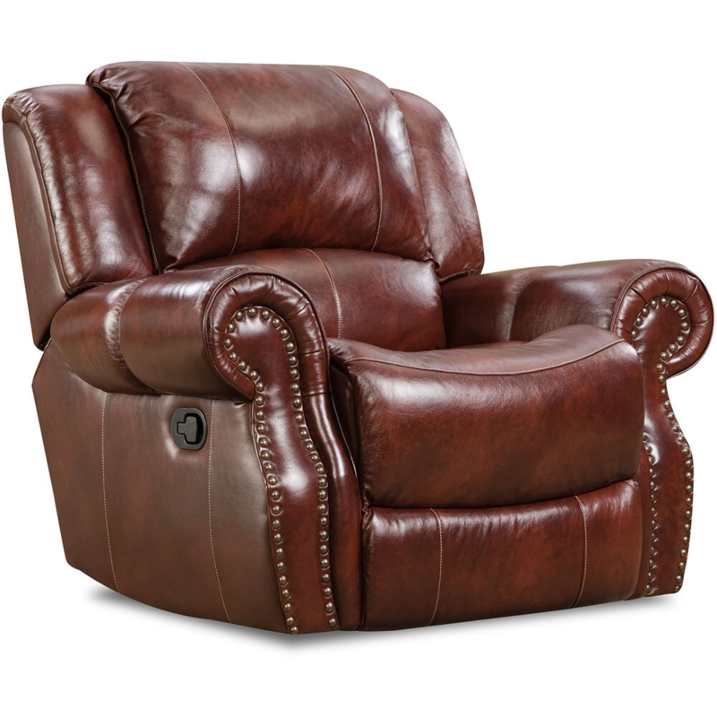 Additri 44" Wide Genuine Leather Manual Rocker Standard Recliner