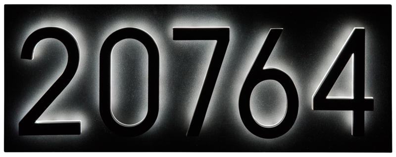 Address Plaque for Backlit LED Numbers, Black