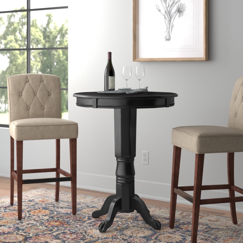 Adelaida 30.25" L Round Solid Wood Breakroom Table