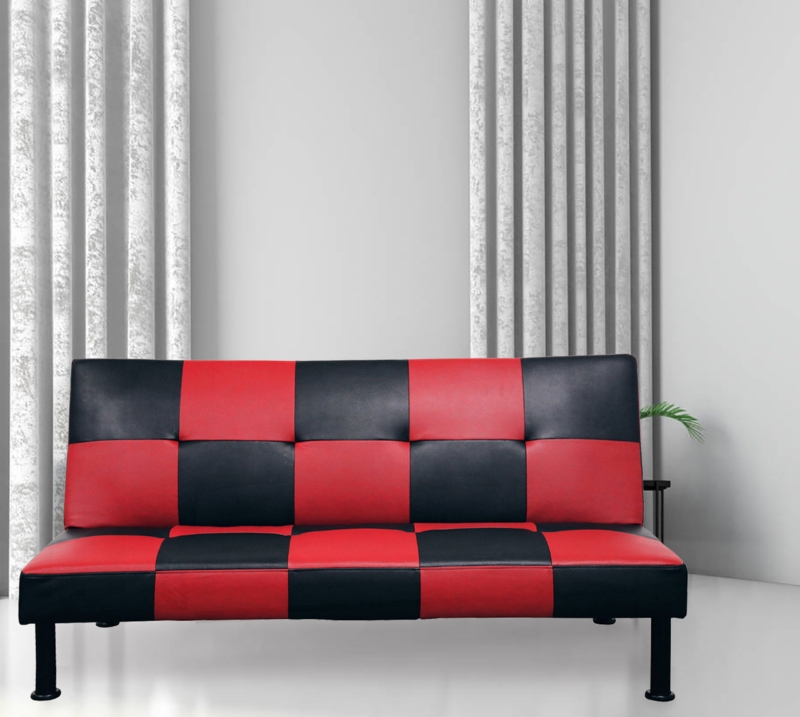 Adetola Twin 64'' Faux Leather Cushioned Convertible Sofa