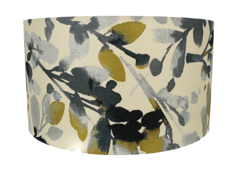 Adhurim Cotton Drum Lamp Shade ( Spider ) in Gray/Gold/Ivory