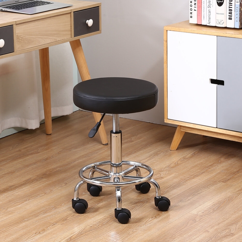 Adjustable Height Ergonomic Lab Stool with Footring Wheels