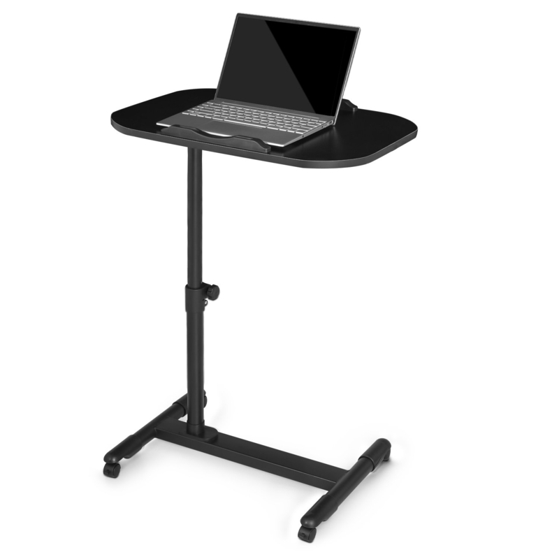Adjustable Laptop Cart Tray Stand Mobile Rolling Tiltable Bedside Table