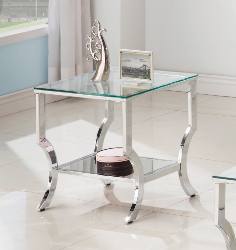 Adrik Glass Top End Table