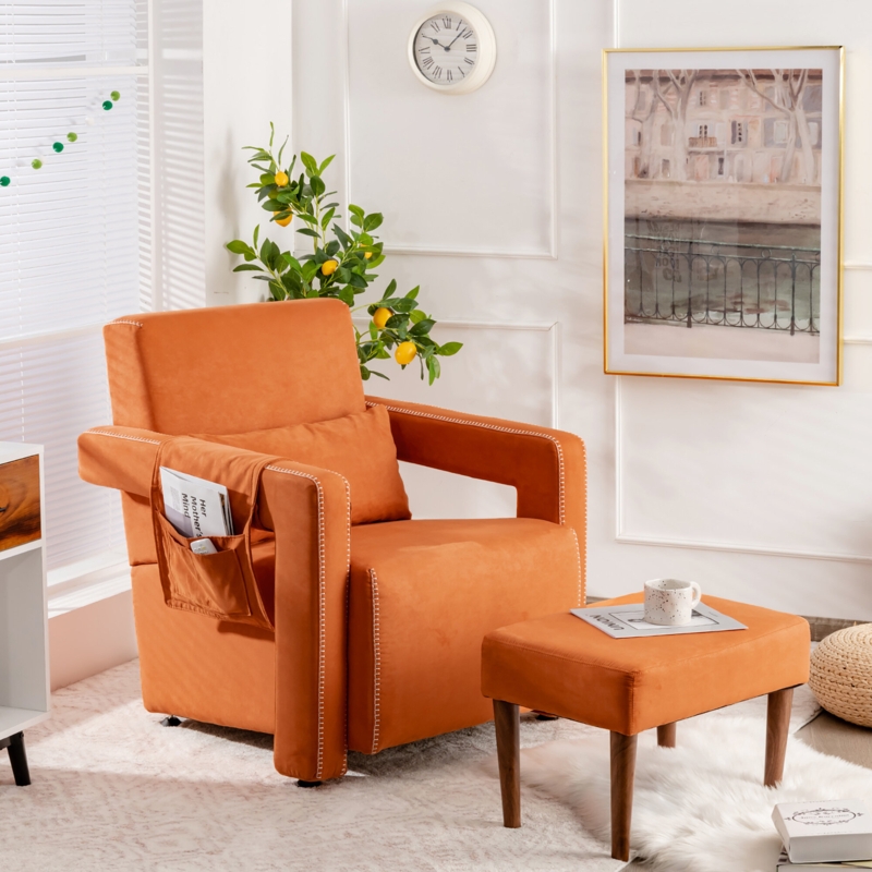 Aidenjohn Upholstered Armchair with Ottoman