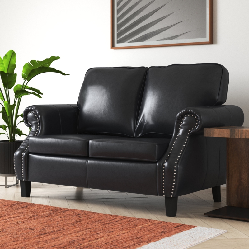 Akeena 58'' Faux Leather Loveseat