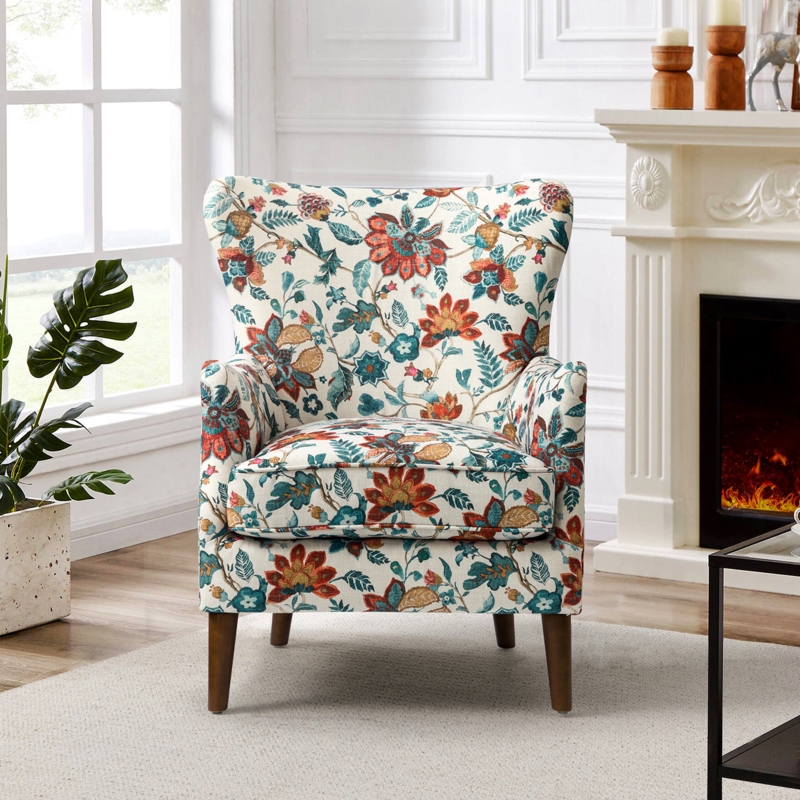 Alayzhia Upholstered Armchair with Wingback Design