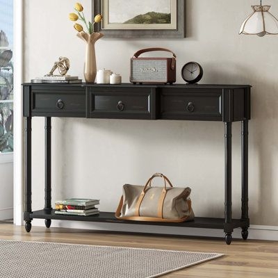 Alcott Hill Console Table Sofa Table w/ Projecting Drawers And Long Shelf | Wayfair Canada