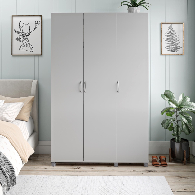 Aleg 3 Door Wardrobe with Clothing Rod & Adjustable Shelving