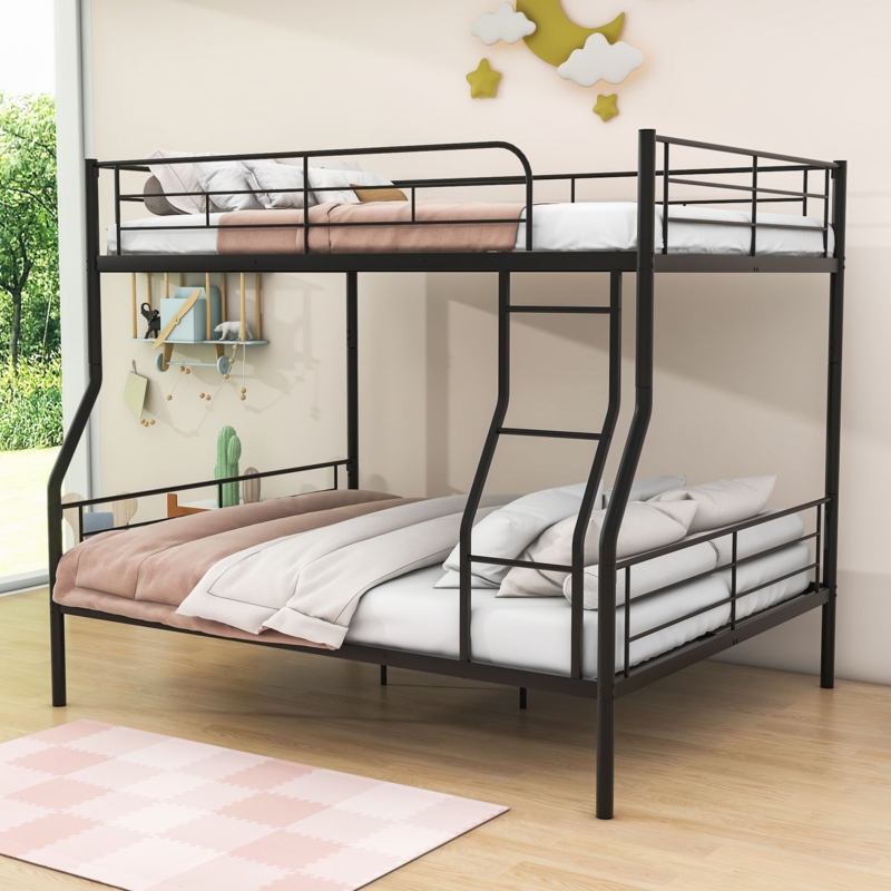 Alexza Kids Full XL Over Queen Metal Bunk Bed with Ladder