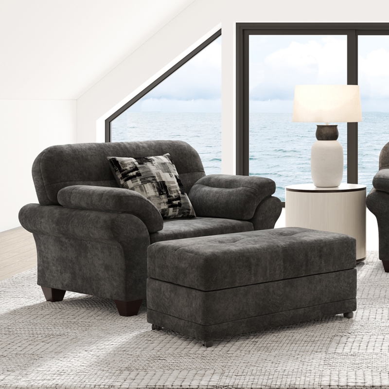 Alfiera Upholstered Chair And A Half with Ottoman