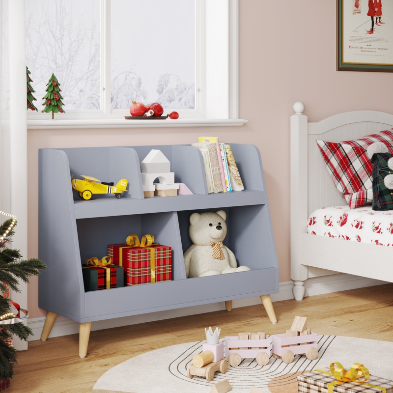 Allya Multi-Cubby Bookcase with Toy Storage