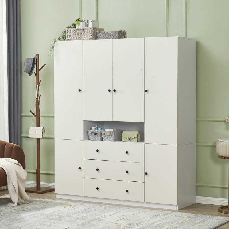 Alrun Solid Manufactured Wood Armoire, 74 H x 63" W x 20" D