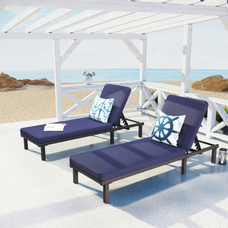 Alyah Outdoor Wicker Chaise Lounge