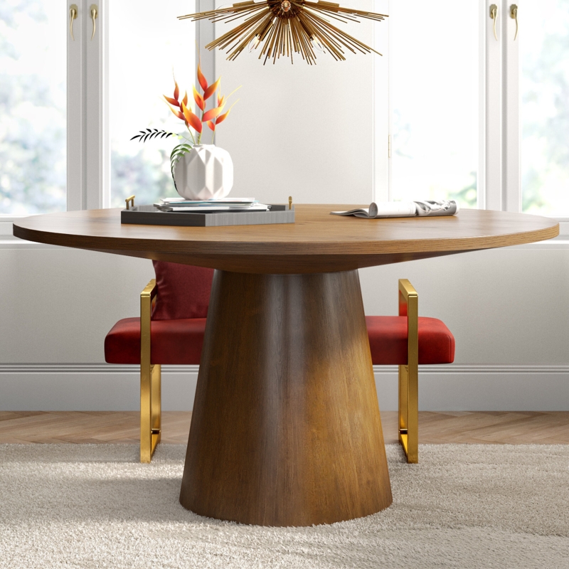 Andreacchio Round Solid Wood Dining Table