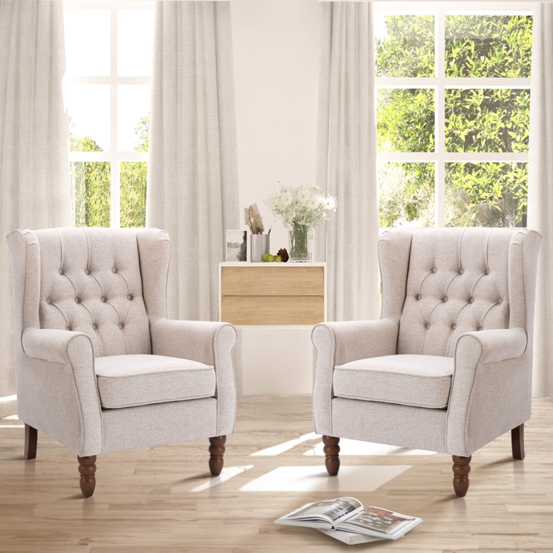 Angiolino Upholstered Small Accent Chair Armchair (Set of 2) (Set of 2)