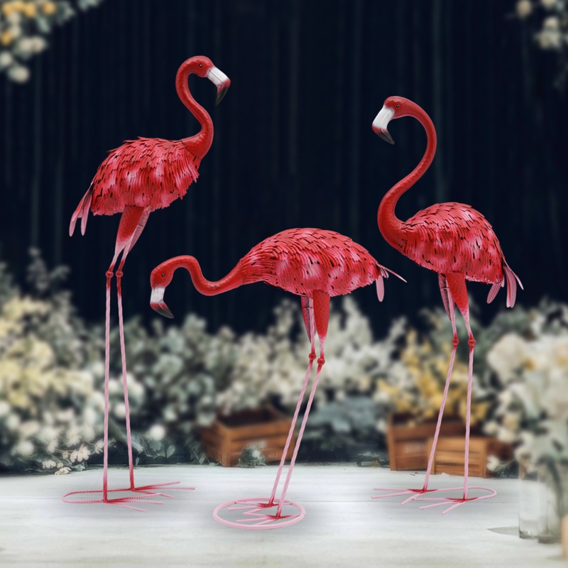 Antavious 3 Piece Birds Metal Garden Statue Set