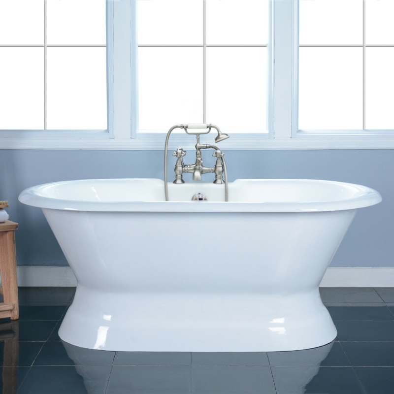 Aqua Eden 60" x 32" Pedestal Soaking Bathtub