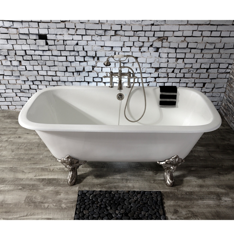Aqua Eden 67" x 31" Clawfoot Soaking Bathtub