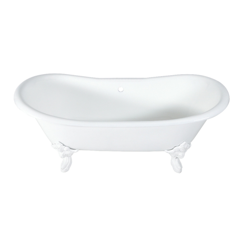 Aqua Eden 72" x 30" Clawfoot Soaking Cast Iron Bathtub