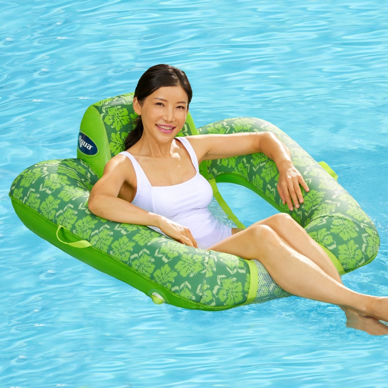 Aqua Leisure Zero Gravity Inflatable Swimming Pool Lounge Chair Float, Green