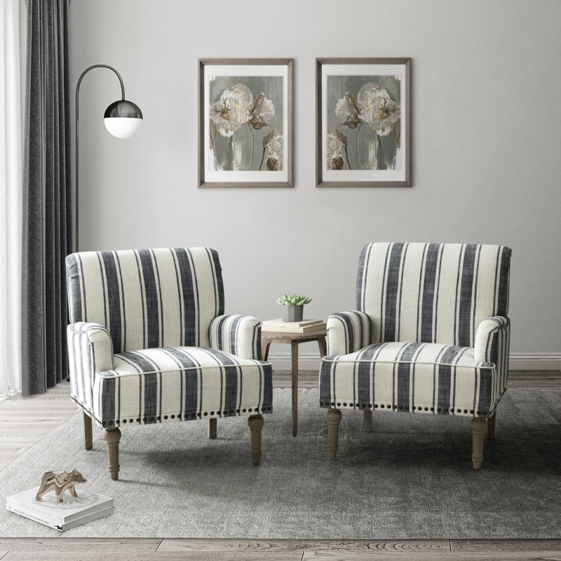 Arching Upholstered Armchair (Set of 2)