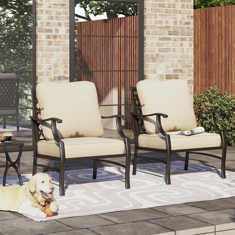 Argirios Patio Chair with Cushions (Set of 2)
