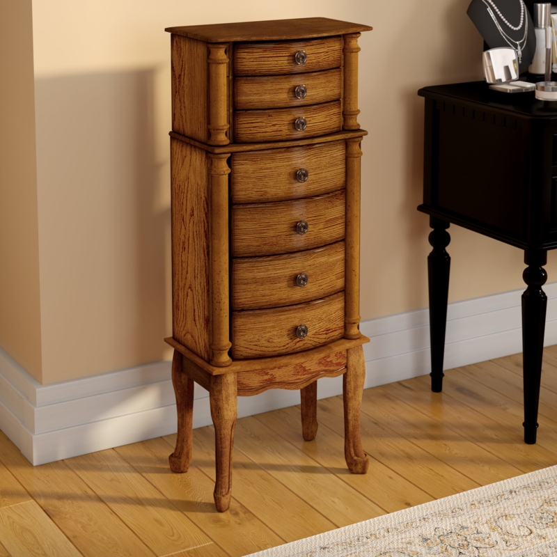 Argo 30.75'' Wide Freestanding Jewelry Armoire with Mirror