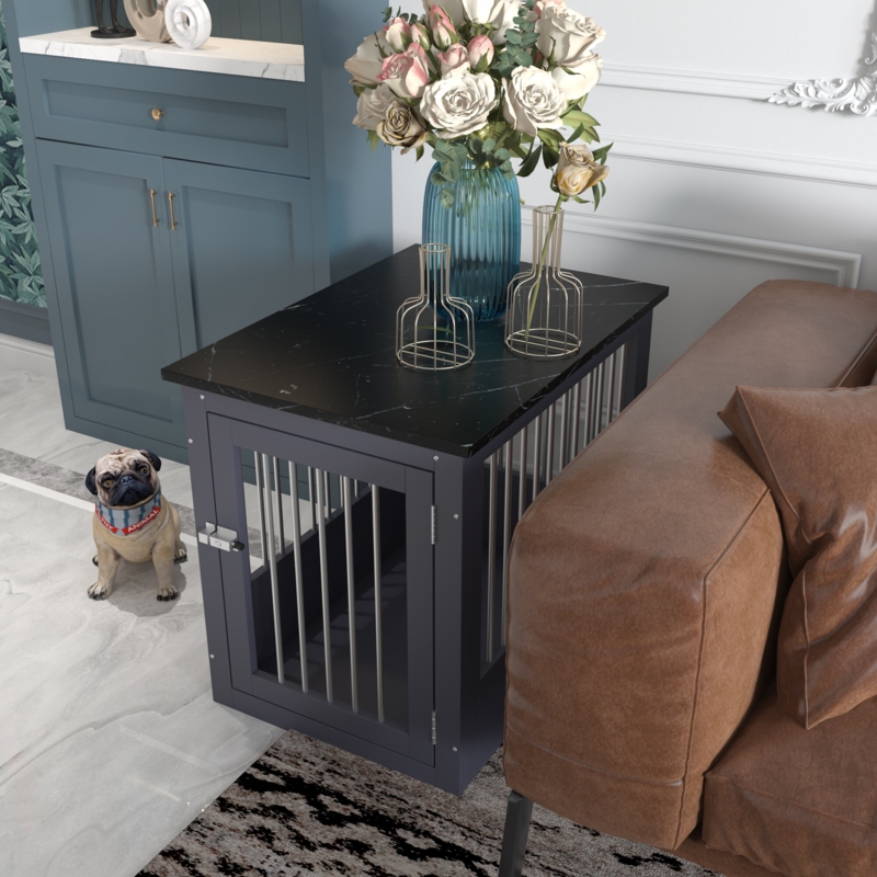 ARK Densign II  Indoor Wooden Pet Crate Crate u0026 End Table Casual Bed Nightstand,DIY Pet Crate,With Installation Hardware Kit,SMALL