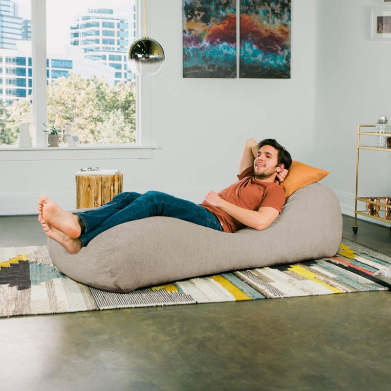 Arlo Chaise Lounge Bean Bag Chair - Premium Chenille