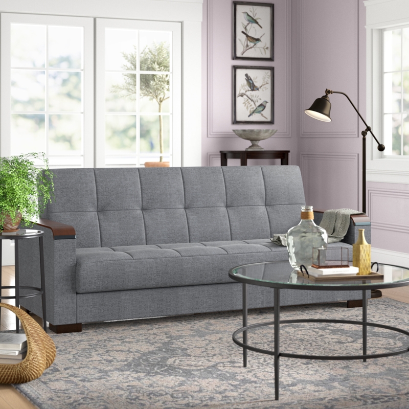 Armada 88 in. Fabric 3-Seater Twin 3-in-1 Sleeper Sofa Bed with Storage