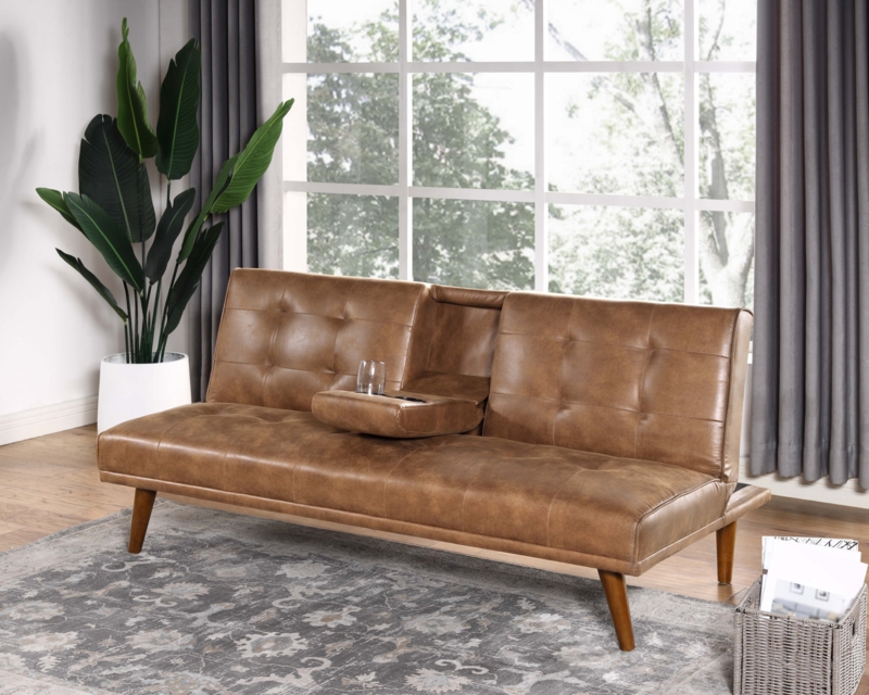 Arrya Twin 66'' Upholstered Tufted Convertible Sofa