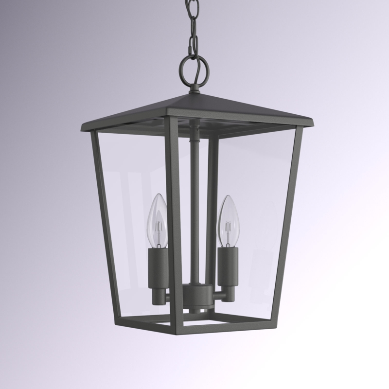 Atlas 2-Bulb 15" H Outdoor Steel Dimmable Hanging Lantern