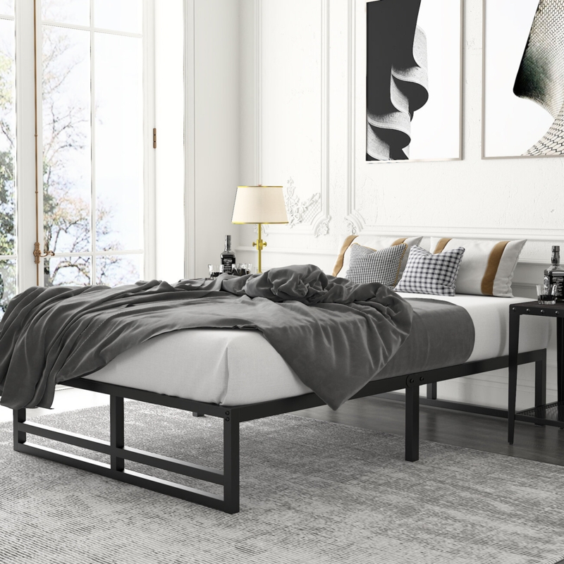 Aula 14'' Storage Metal Platform Bed