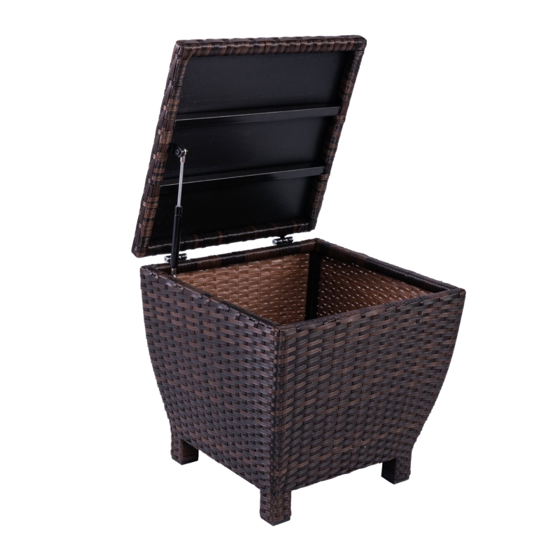 Aura Outdoor 13 Gallons Wicker Deck Box
