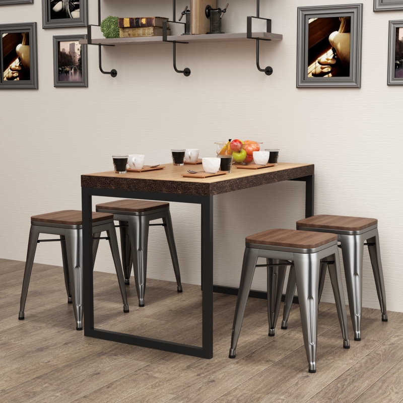 Avikrit Solid Wood 18" Short Stool (Set of 4)