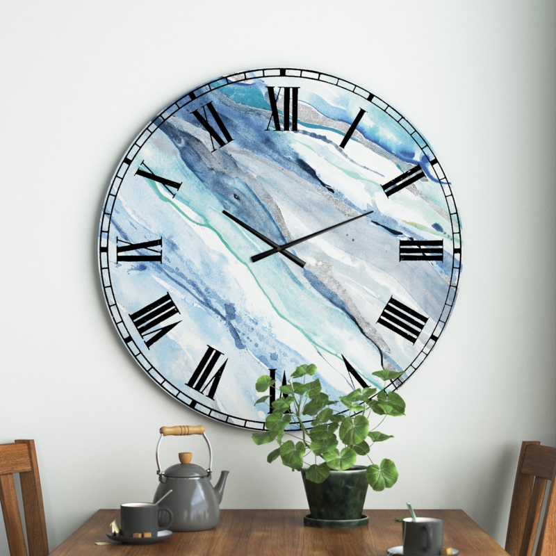Azral Blue Silver Spring II - Modern wall clock