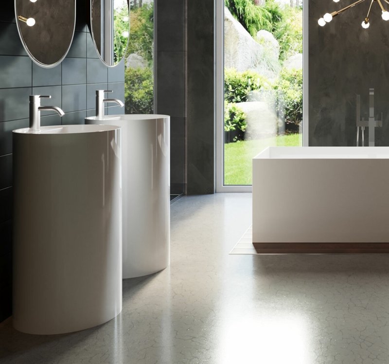 Badeloft 18.1'' Stone Resin Circular Bathroom Sink