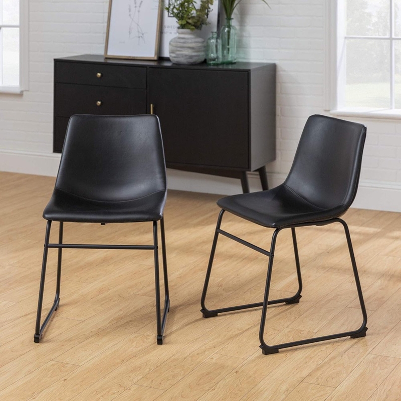 Bailey Faux Leather Upholstered Side Chair (Set of 2)