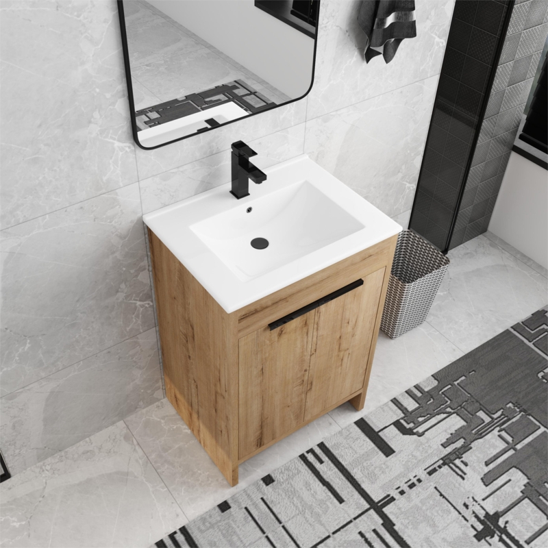 Bellalynn 24'' Single Bathroom Vanity with Ceramic Top