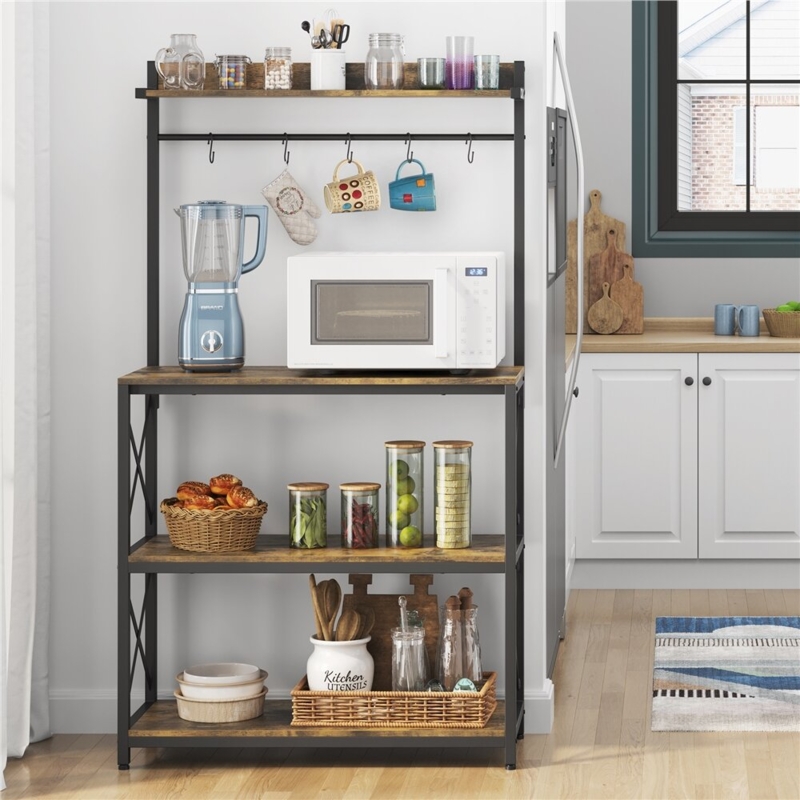 Belynda 36.5'' Iron Standard Baker's Rack with Microwave Compatibility