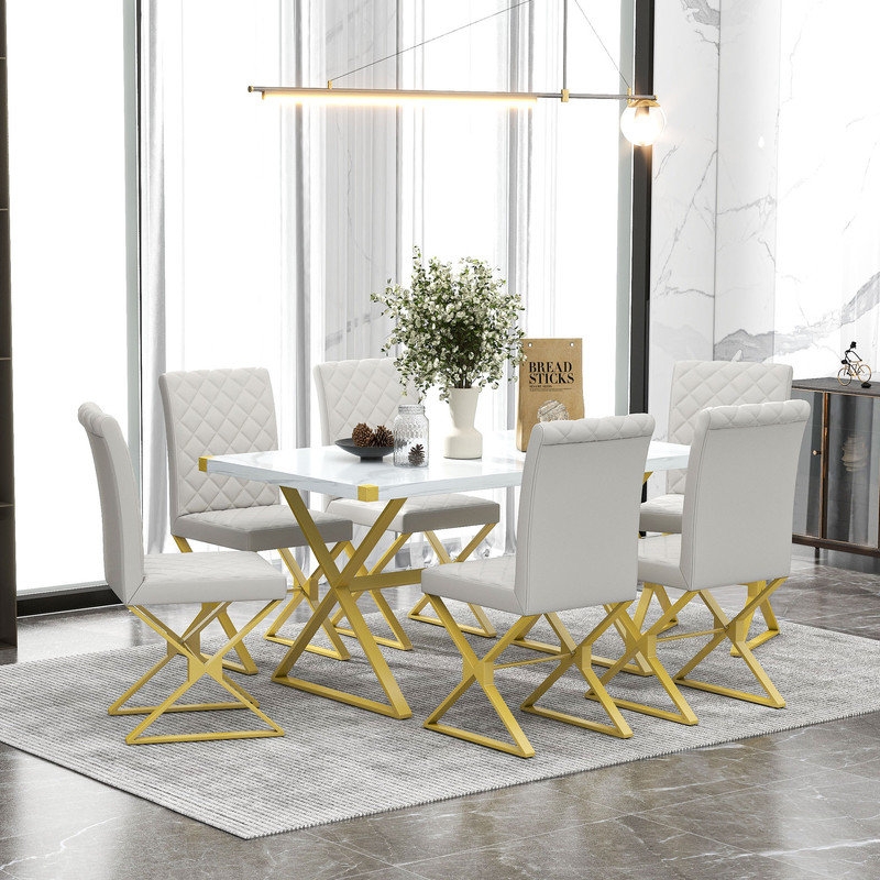 Beucher 7 - Piece Trestle Dining Set