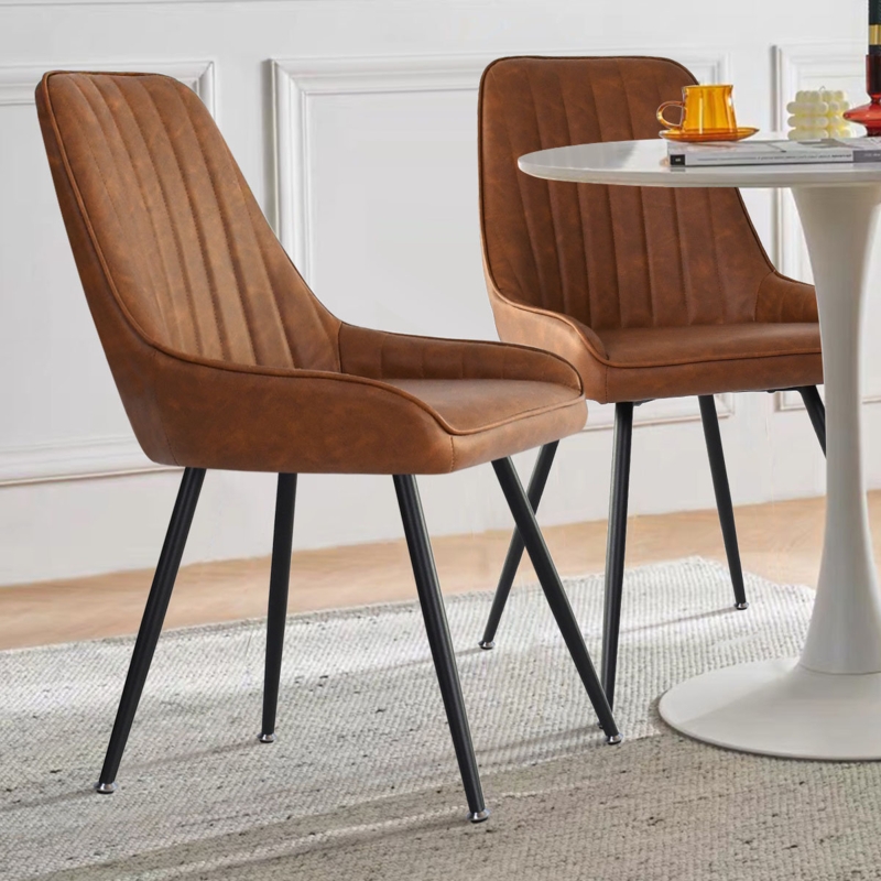 Bhagirath Tufted Faux Leather Upholstered Side Chair (Set of 2)