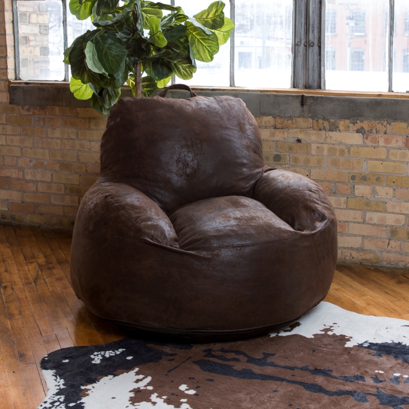 Big Joe Nestle Vegan Leather Bean Bag Lounge Chair